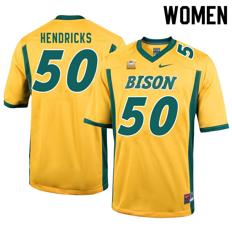 Women #50 Dylan Hendricks North Dakota State Bison College Football Jerseys Sale-Yellow - Click Image to Close